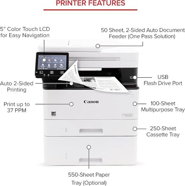 Canon imageCLASS MF462dw - Monochrome, Duplex Wireless Laser Printer - Image 4